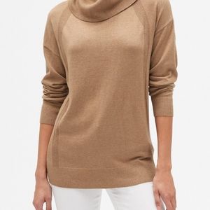 NWT XL Banana Republic Lightweight Cowl Neck Sweater Light Toffee